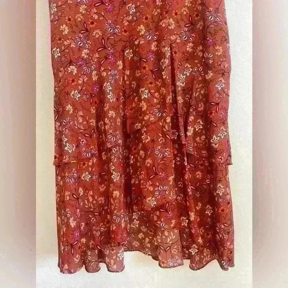 Nanette Lepore Floral Puff Sleeve Wrap Dressin Sierra Size 4 Vintage Inspired - Picture 10 of 11